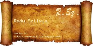 Radu Szilvia névjegykártya